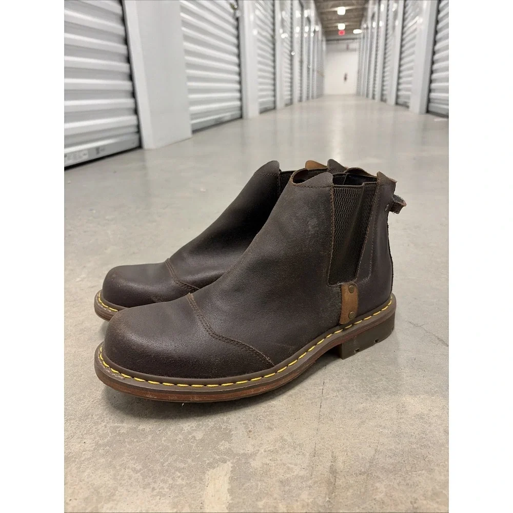 Rare Vintage Discontinued Dr. Martens Chelsea Boot 8B91 Waxed Brown Mens 12 Us